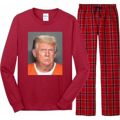 Donald Trump Mugshot MAGA 2024 Front & Back Long Sleeve Pajama Set