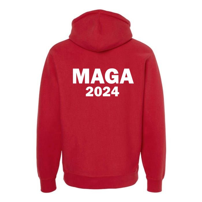 Donald Trump Mugshot MAGA 2024 Front & Back Premium Hoodie