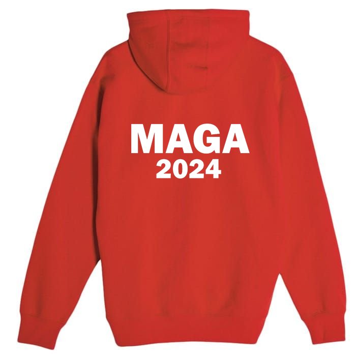 Donald Trump Mugshot MAGA 2024 Front & Back Premium Pullover Hoodie