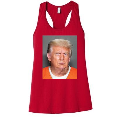 Donald Trump Mugshot MAGA 2024 Front & Back Women's Racerback Tank