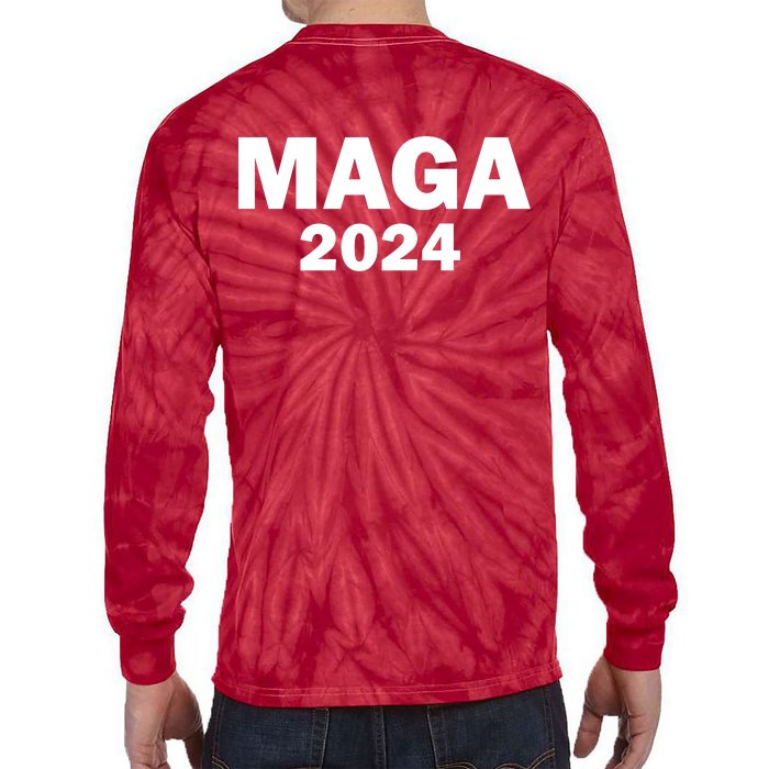 Donald Trump Mugshot MAGA 2024 Front & Back Tie-Dye Long Sleeve Shirt