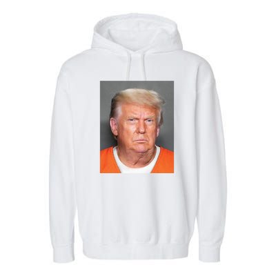 Donald Trump Mugshot MAGA 2024 Front & Back Garment-Dyed Fleece Hoodie