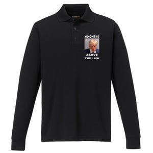 Donald Trump Mug Shot No One Is Above The Law Anti Trump Performance Long Sleeve Polo