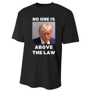 Donald Trump Mug Shot No One Is Above The Law Anti Trump Performance Sprint T-Shirt