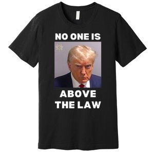 Donald Trump Mug Shot No One Is Above The Law Anti Trump Premium T-Shirt