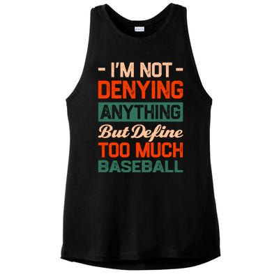 Define Too Much Baseball Funny Baseball Player Humor Gift Ladies PosiCharge Tri-Blend Wicking Tank