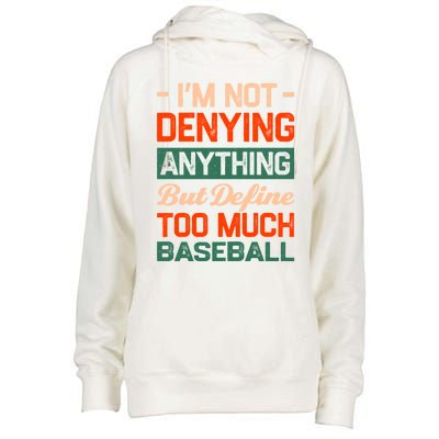 Define Too Much Baseball Funny Baseball Player Humor Gift Womens Funnel Neck Pullover Hood