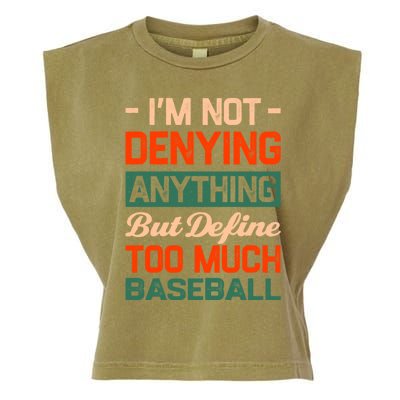 Define Too Much Baseball Funny Baseball Player Humor Gift Garment-Dyed Women's Muscle Tee