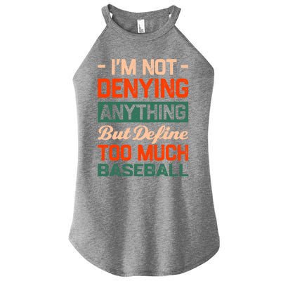 Define Too Much Baseball Funny Baseball Player Humor Gift Women's Perfect Tri Rocker Tank