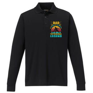 Dad The Man The Myth The Pickleball Legend Performance Long Sleeve Polo