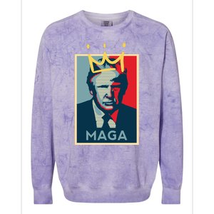 Donald Trump MAGA KING | Make America Great Again | Trump 2024 Colorblast Crewneck Sweatshirt