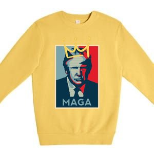 Donald Trump MAGA KING | Make America Great Again | Trump 2024 Premium Crewneck Sweatshirt