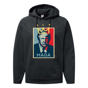 Donald Trump MAGA KING | Make America Great Again | Trump 2024 Performance Fleece Hoodie