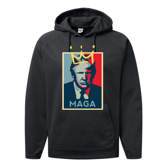 Donald Trump MAGA KING | Make America Great Again | Trump 2024 Performance Fleece Hoodie