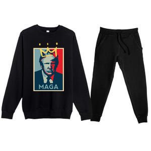 Donald Trump MAGA KING | Make America Great Again | Trump 2024 Premium Crewneck Sweatsuit Set