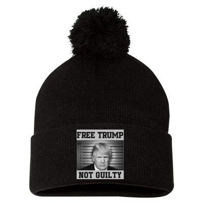 Donald Trump Mug Shot Legend Trump Mugshot 2024 Pom Pom 12in Knit Beanie