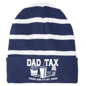 Dad Tax Making Sure Its Not Poison Striped Beanie with Solid Band