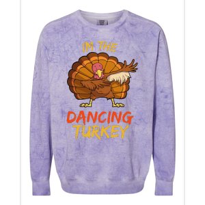 Dancing Turkey Matching Family Group Thanksgiving Party Pj Colorblast Crewneck Sweatshirt