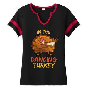 Dancing Turkey Matching Family Group Thanksgiving Party Pj Ladies Halftime Notch Neck Tee