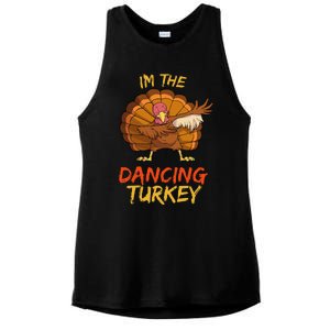 Dancing Turkey Matching Family Group Thanksgiving Party Pj Ladies PosiCharge Tri-Blend Wicking Tank