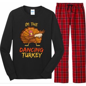 Dancing Turkey Matching Family Group Thanksgiving Party Pj Long Sleeve Pajama Set