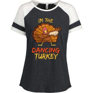 Dancing Turkey Matching Family Group Thanksgiving Party Pj Enza Ladies Jersey Colorblock Tee