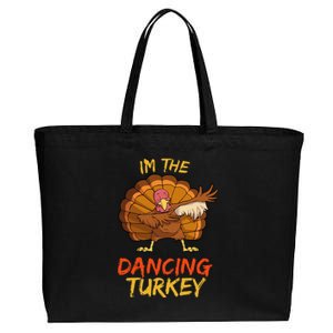 Dancing Turkey Matching Family Group Thanksgiving Party Pj Cotton Canvas Jumbo Tote