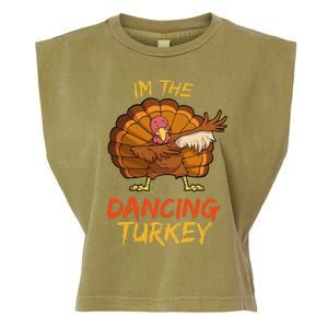 Dancing Turkey Matching Family Group Thanksgiving Party Pj Garment-Dyed Women's Muscle Tee