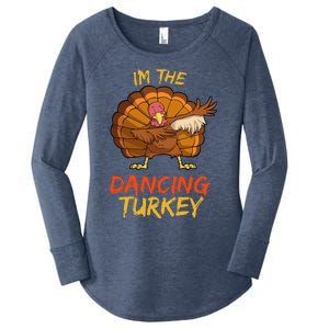 Dancing Turkey Matching Family Group Thanksgiving Party Pj Women's Perfect Tri Tunic Long Sleeve Shirt