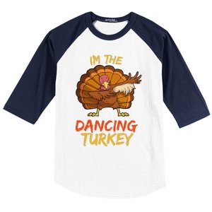 Dancing Turkey Matching Family Group Thanksgiving Party Pj Baseball Sleeve Shirt