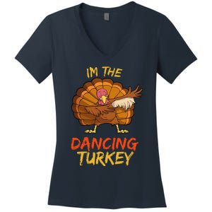 Dancing Turkey Matching Family Group Thanksgiving Party Pj Women's V-Neck T-Shirt