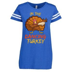 Dancing Turkey Matching Family Group Thanksgiving Party Pj Enza Ladies Jersey Football T-Shirt