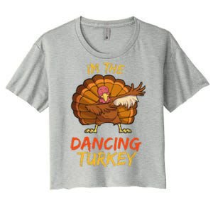 Dancing Turkey Matching Family Group Thanksgiving Party Pj Women's Crop Top Tee