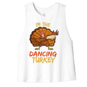 Dancing Turkey Matching Family Group Thanksgiving Party Pj Women's Racerback Cropped Tank