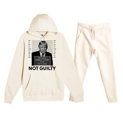 Donald Trump Mugshot Not Guilty Trump Supporter Premium Hooded Sweatsuit Set