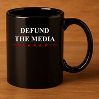 Defund The Media USA Star 11oz C Handle Ceramic Mug