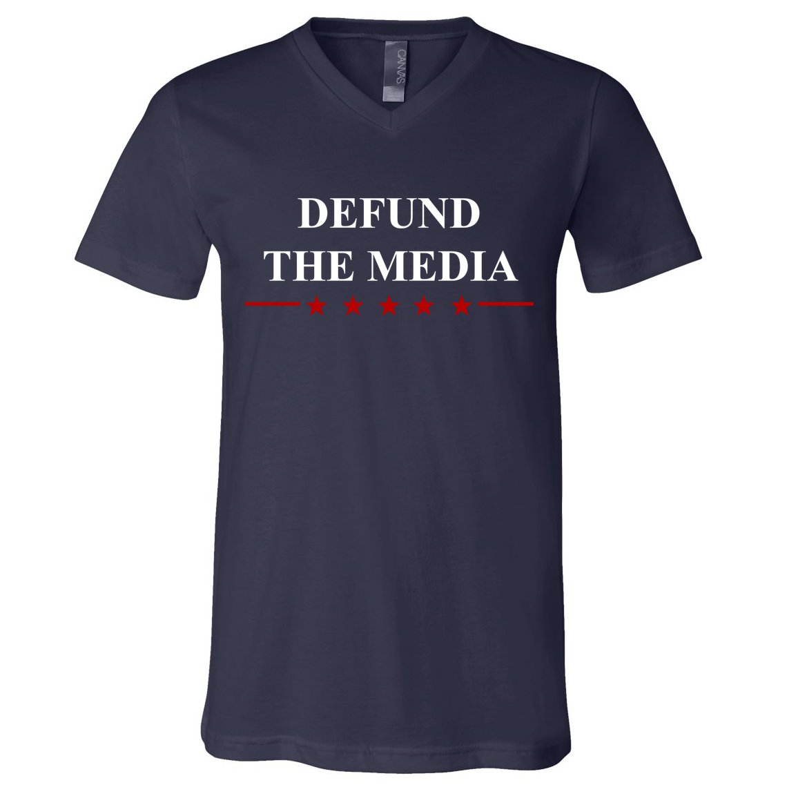 Defund The Media USA Star V-Neck T-Shirt