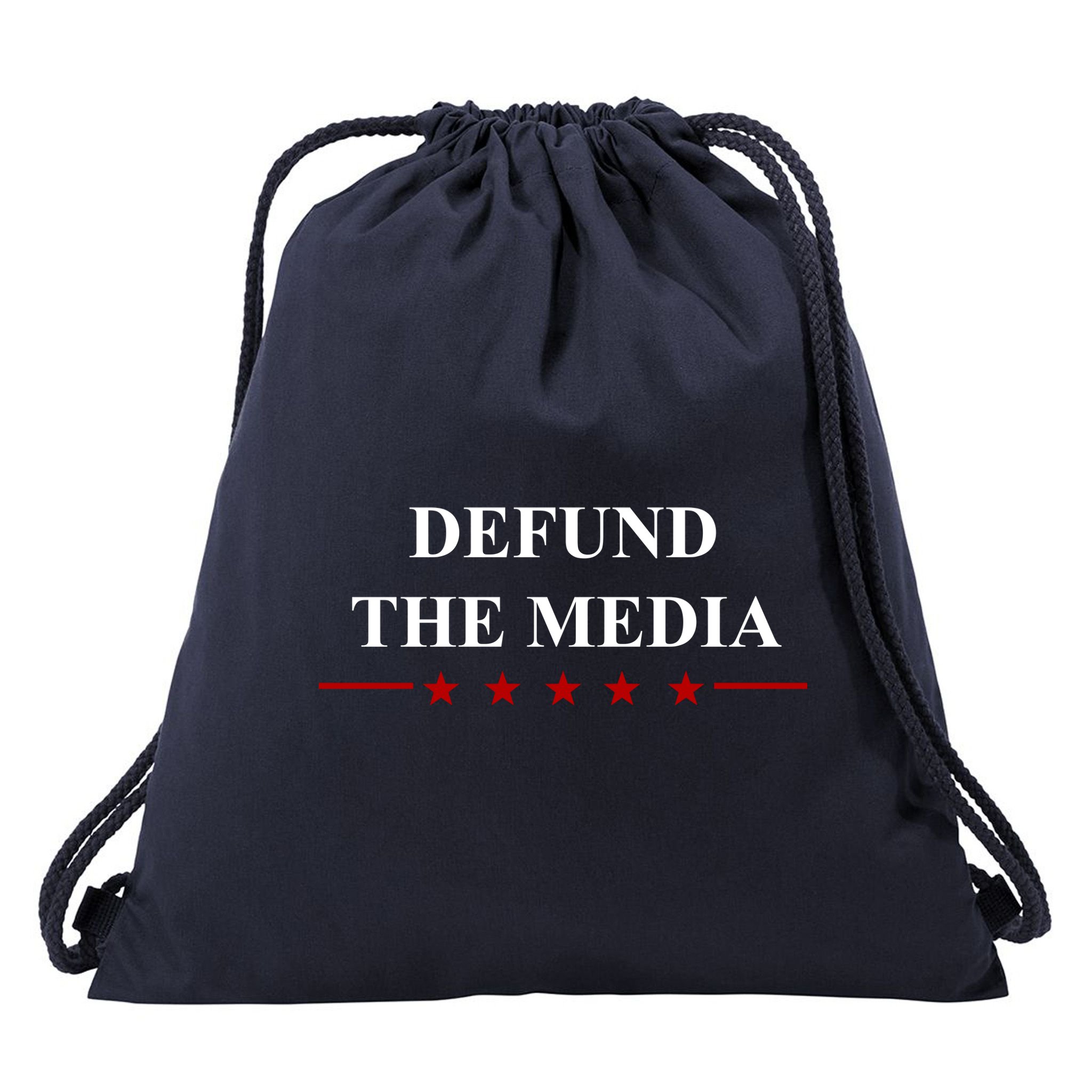 Defund The Media USA Star Drawstring Bag