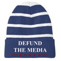 Defund The Media USA Star Striped Beanie with Solid Band