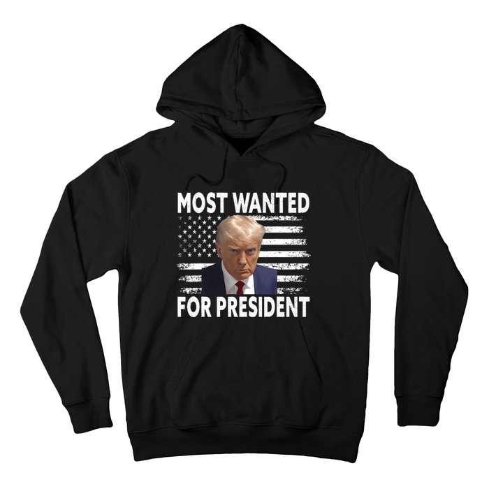 Donald Trump Most Wanted For President 2024 Pro Mugshot Hoodie