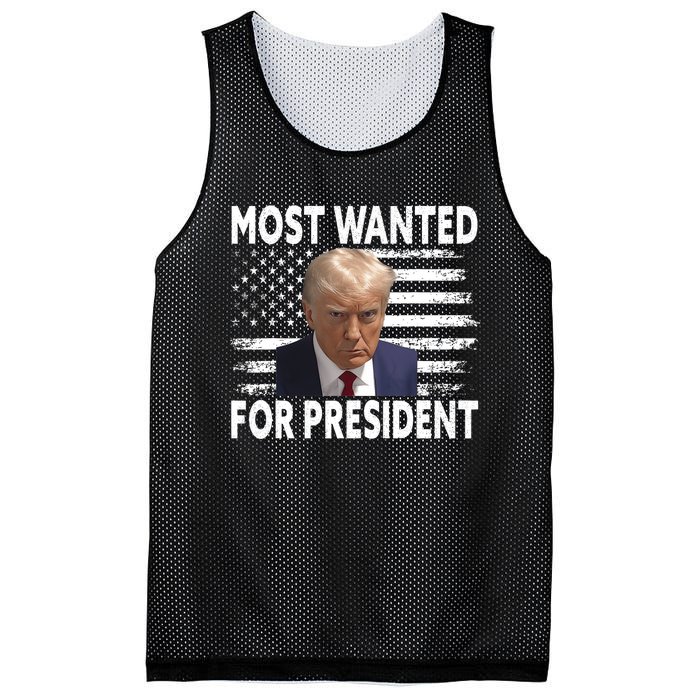 Donald Trump Most Wanted For President 2024 Pro Mugshot Mesh Reversible Basketball Jersey Tank