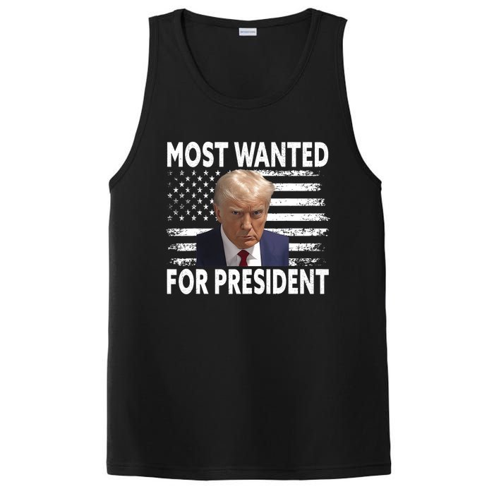 Donald Trump Most Wanted For President 2024 Pro Mugshot PosiCharge Competitor Tank