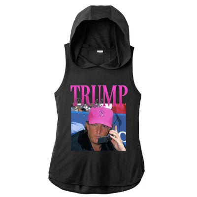 Donald Trump Miss Me Yet Vintage 90s Trump Ladies PosiCharge Tri-Blend Wicking Draft Hoodie Tank