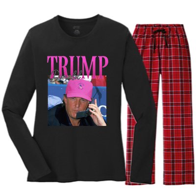 Donald Trump Miss Me Yet Vintage 90s Trump Women's Long Sleeve Flannel Pajama Set 