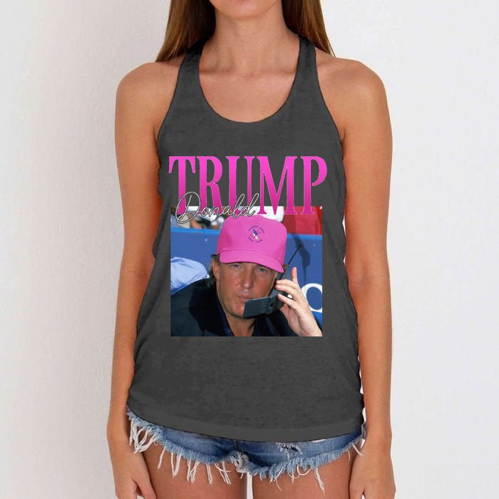 Donald Trump Miss Me Yet Vintage 90s Trump Women's Knotted Racerback Tank