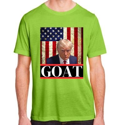 Donald Trump Mug Shot Goat Design American Flag Maga Funny Gift Adult ChromaSoft Performance T-Shirt