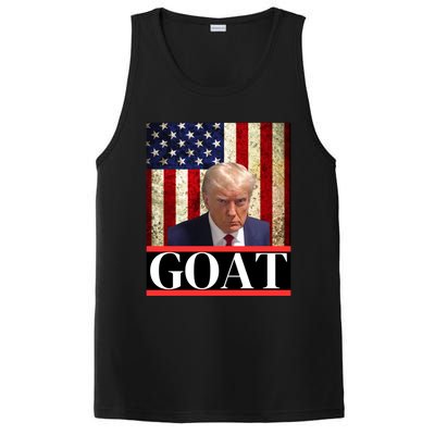 Donald Trump Mug Shot Goat Design American Flag Maga Funny Gift PosiCharge Competitor Tank