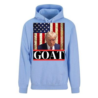 Donald Trump Mug Shot Goat Design American Flag Maga Funny Gift Unisex Surf Hoodie