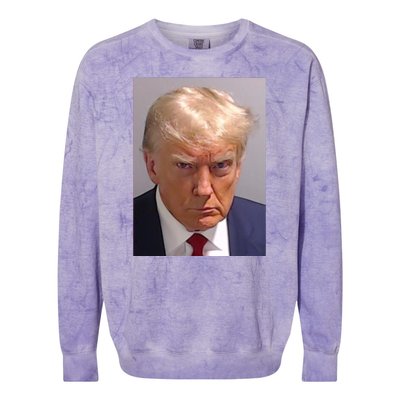 Donald Trump Mugshot Colorblast Crewneck Sweatshirt