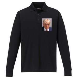 Donald Trump Mugshot Performance Long Sleeve Polo